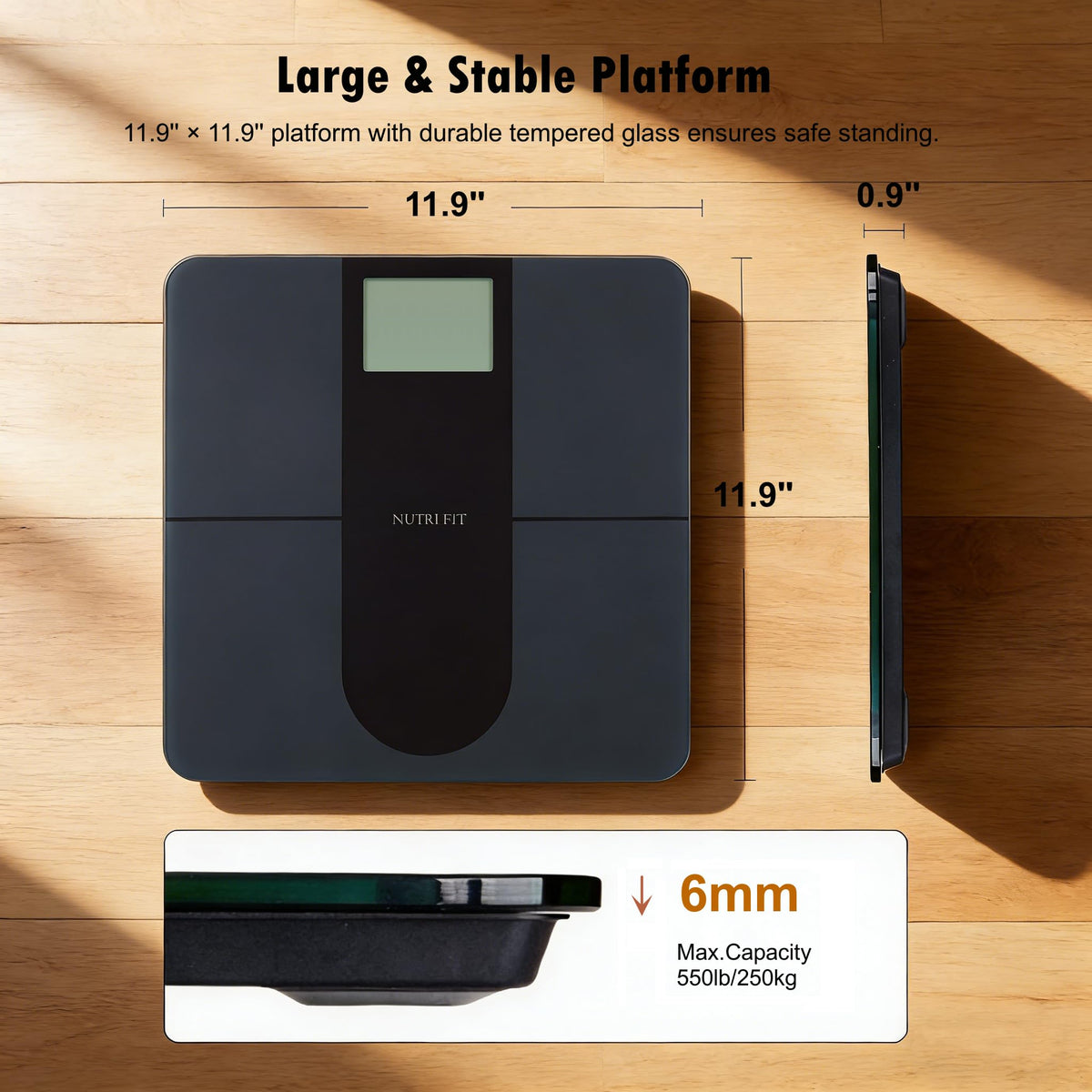 Digital Bathroom Scale 550lb Extra Large Display Z7900