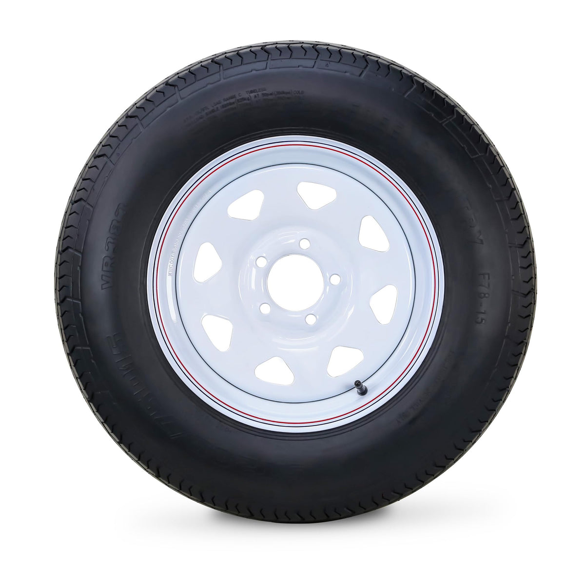 Trailer Tire Wheel ST205/75D15 6PR 101L 5X4.5 White Spoke Rim J53071