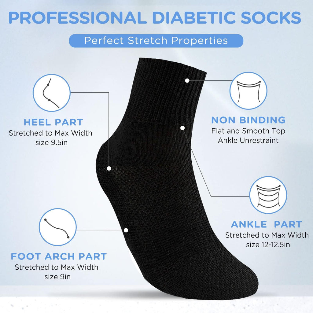 Bamboo Viscose Non Binding Ankle Socks 6 Pairs J5816