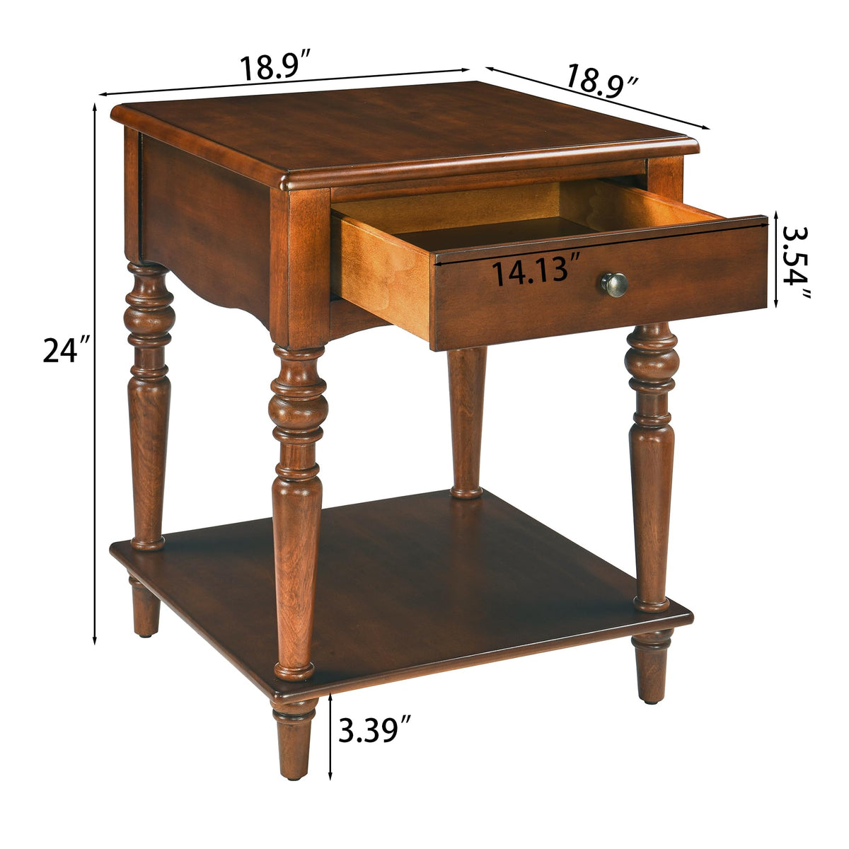 Caramel Brown Coffee Table and Two End Tables with Storage Drawer H7494