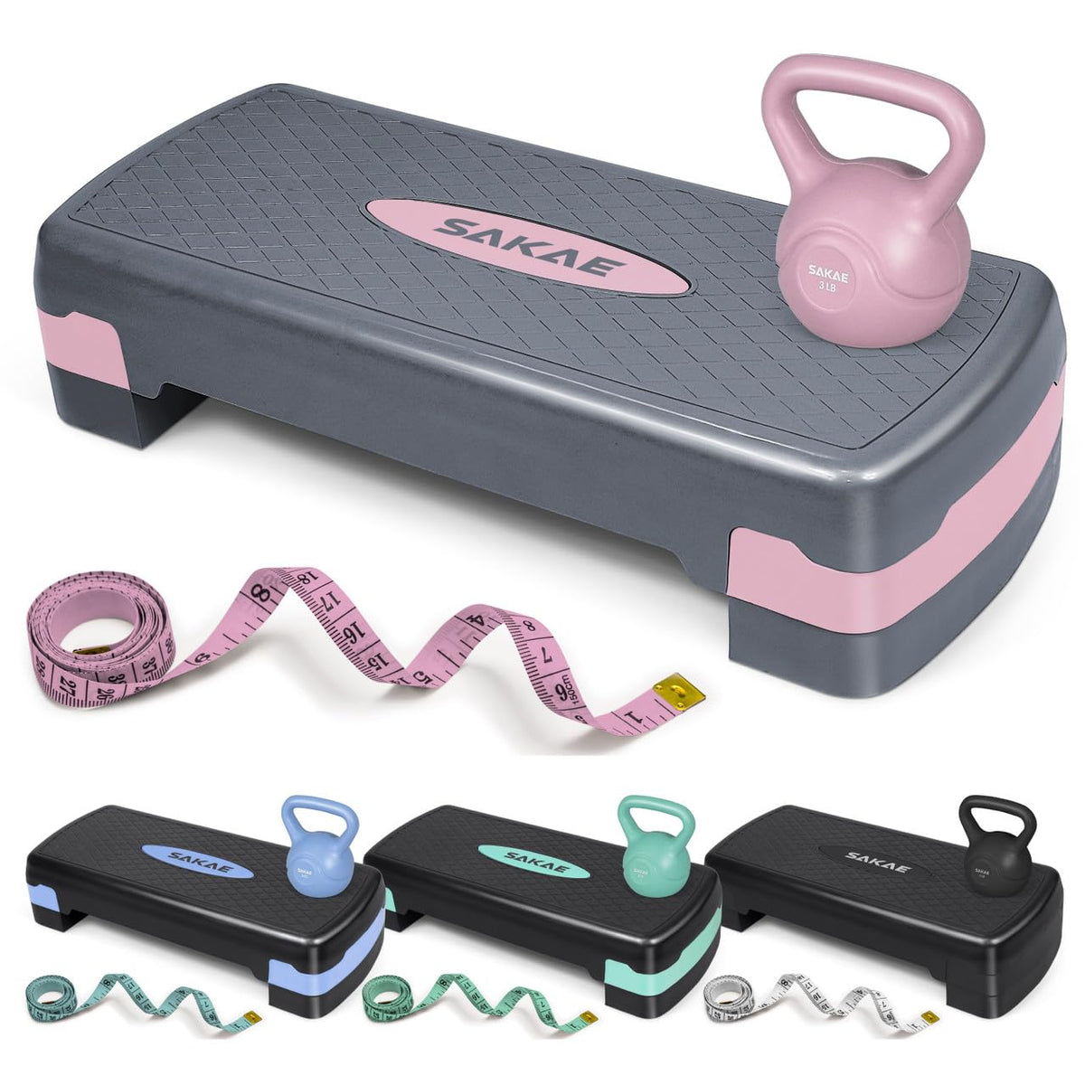 Adjustable Non-Slip Step Aerobics Platform Set M4112