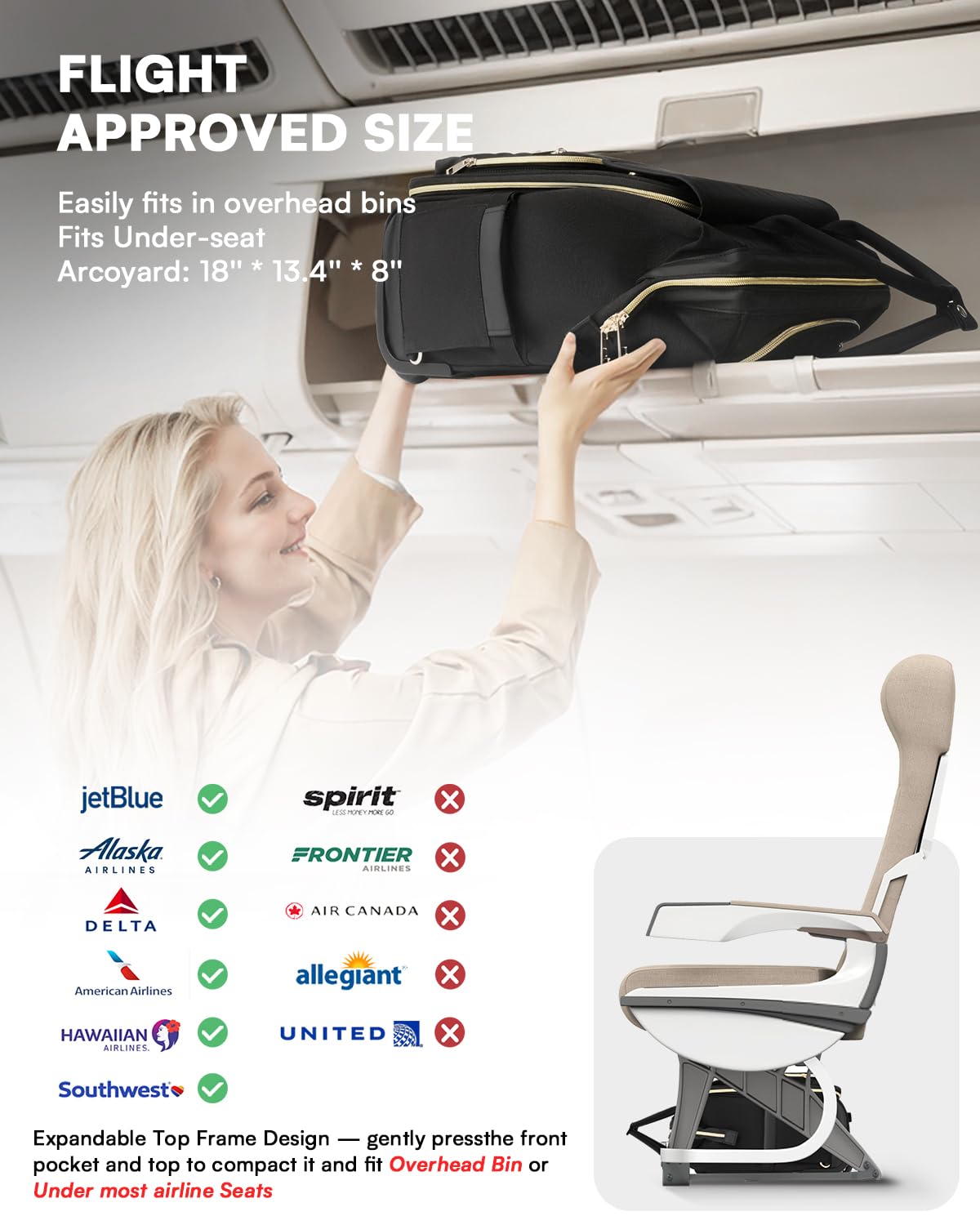 Rolling Laptop Backpack with Wheels R583