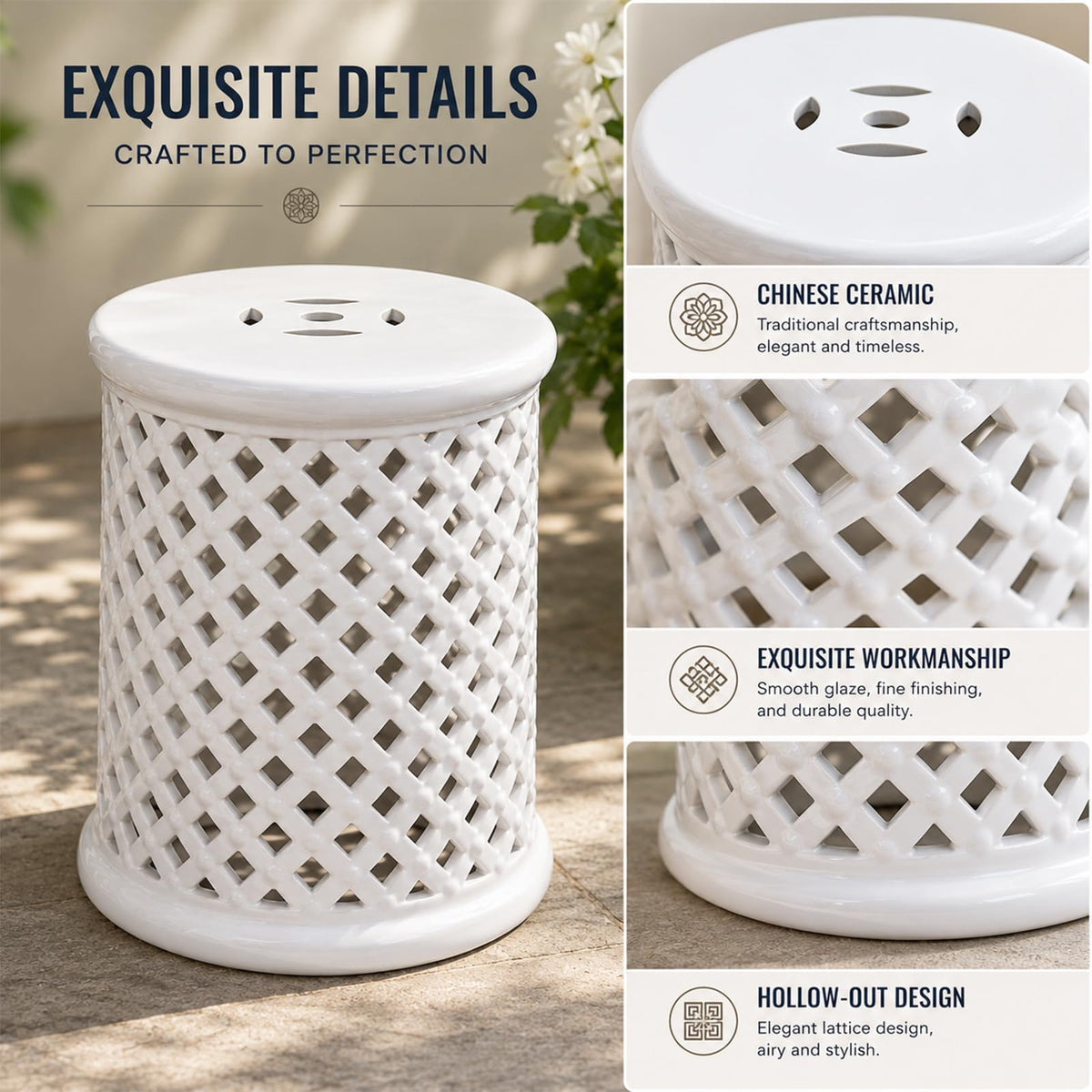 Glazed Ceramic Garden Stool Z469