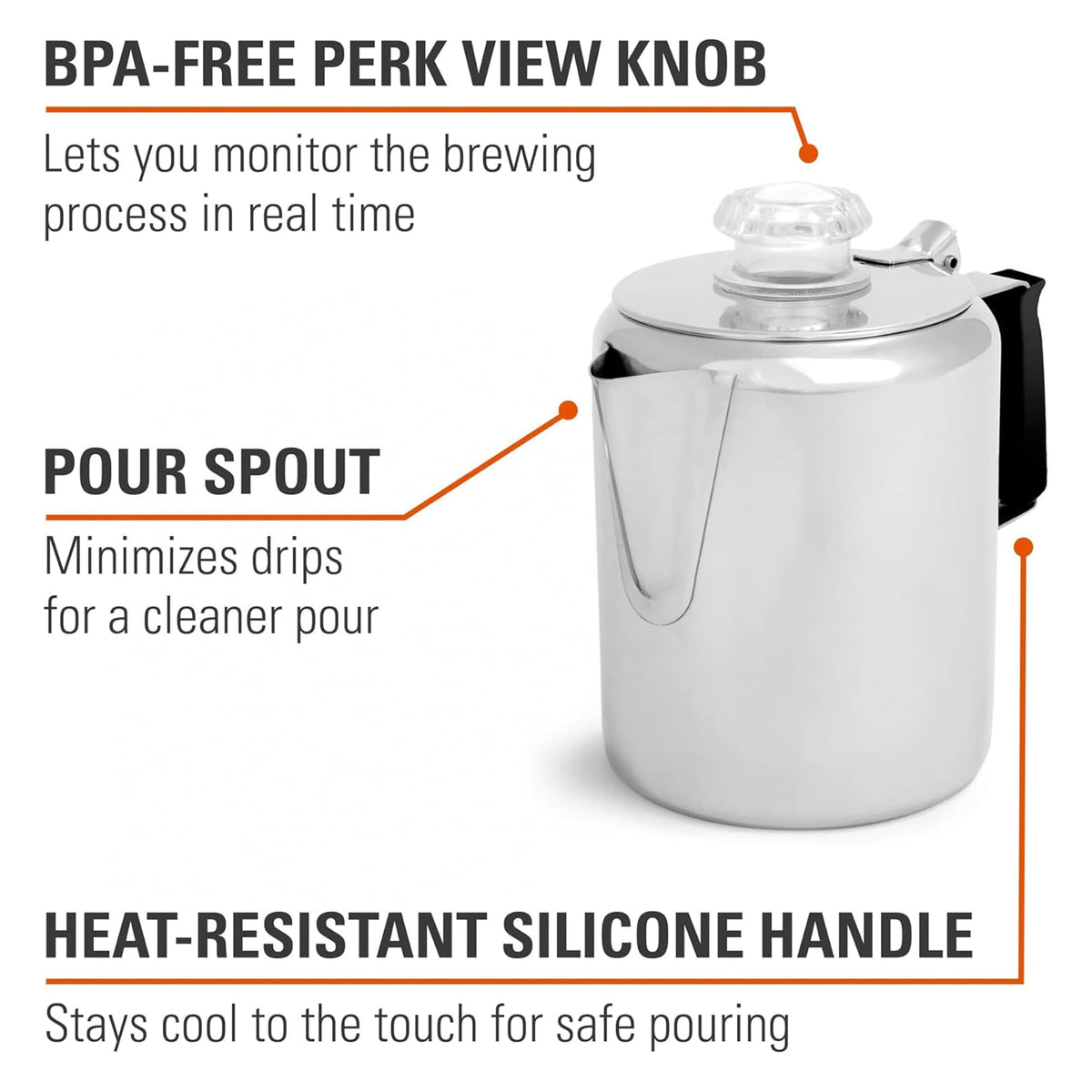 Stainless Steel Percolator Coffee Pot N4652