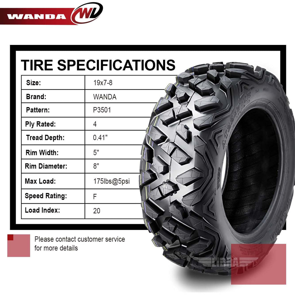 2 ATV Tires 19x7-8 I45349