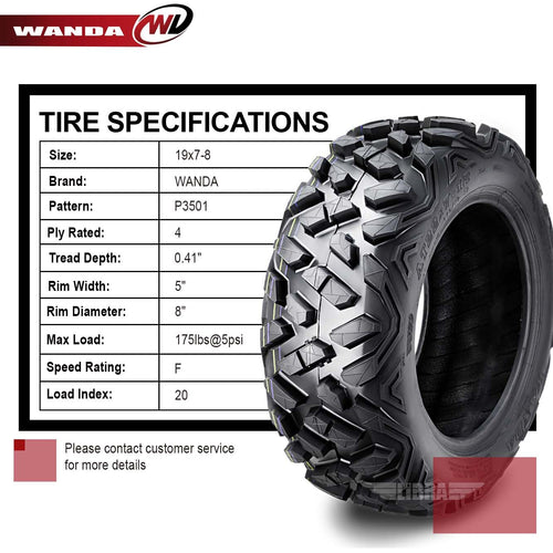 2 ATV Tires 19x7-8 I45349