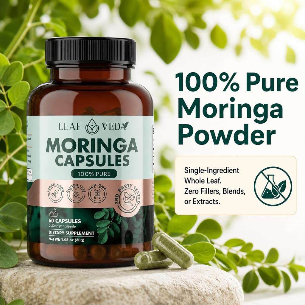 Moringa Capsules 1000mg Vegan Non-GMO 60 Count P340457