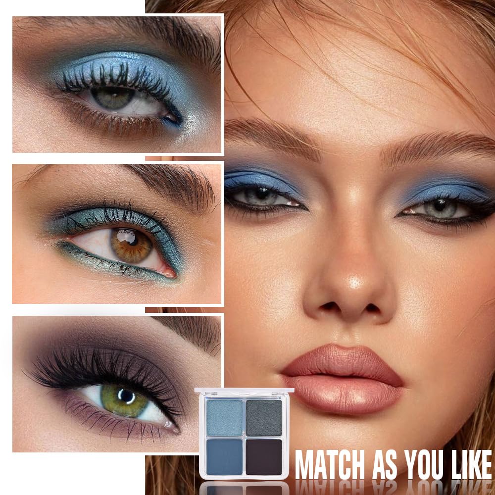 Blue Taupe Matte Glitter Eyeshadow Quad M49875