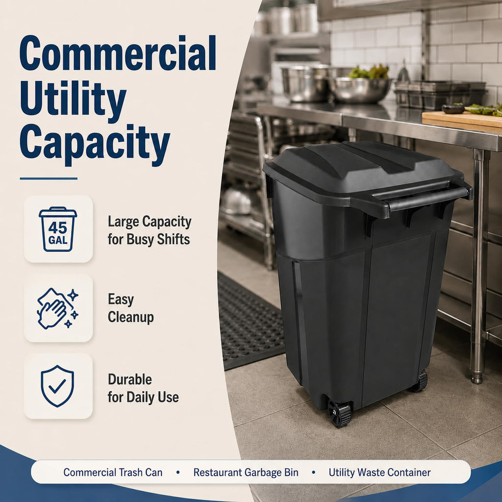 45 Gallon Wheeled Outdoor Trash Can with Lid G8719
