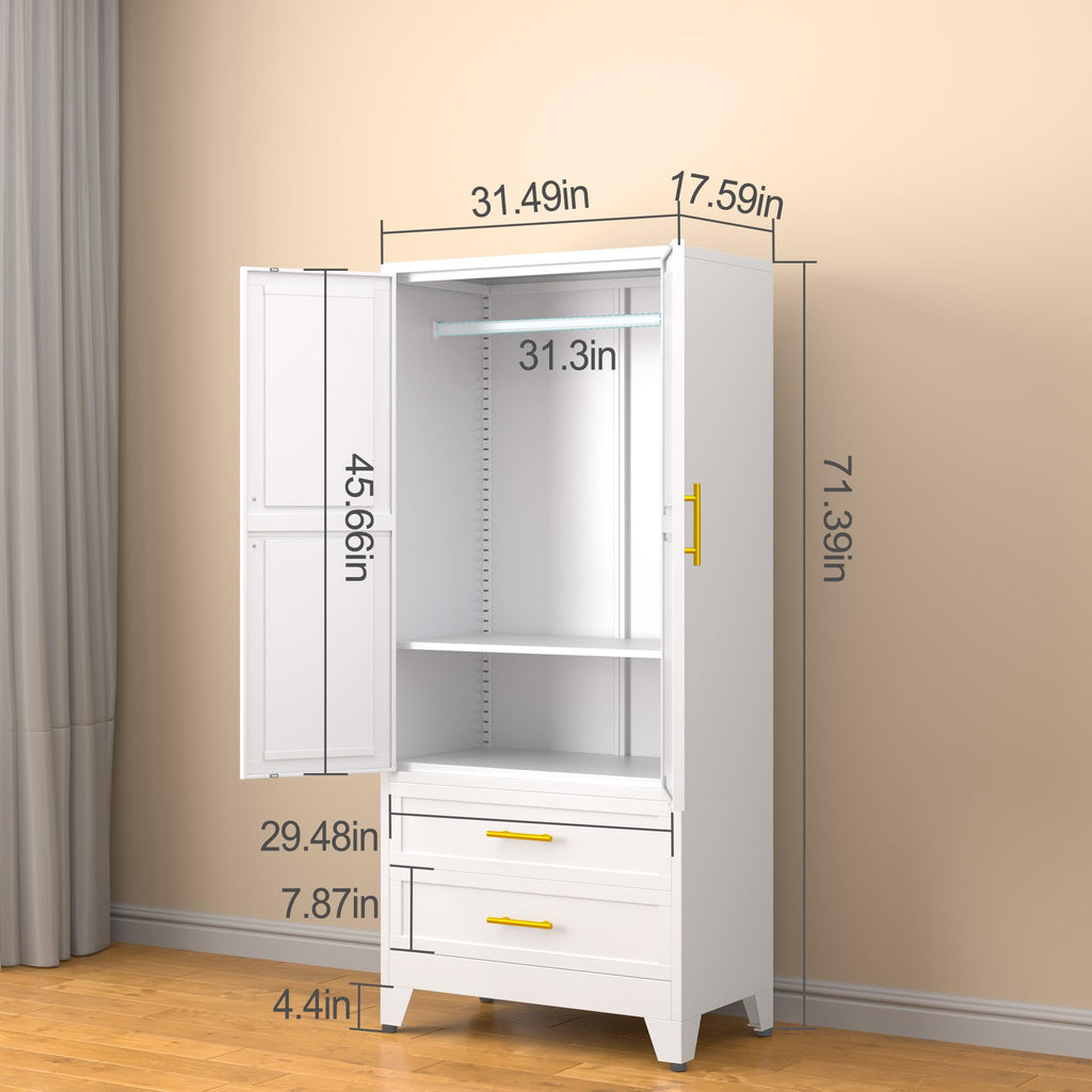 Metal Armoire Wardrobe Closet J157763