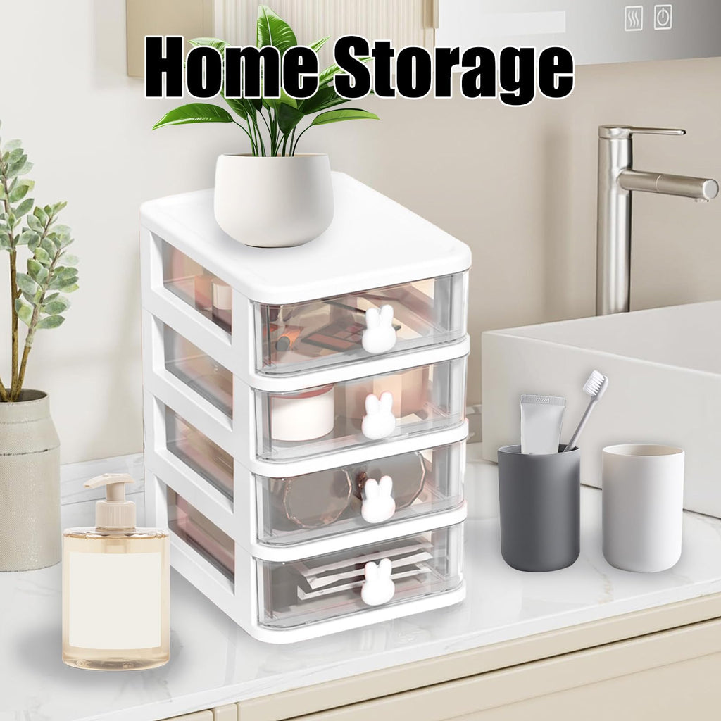 White 3 Tier Small Desk Organizer with Drawer A86497