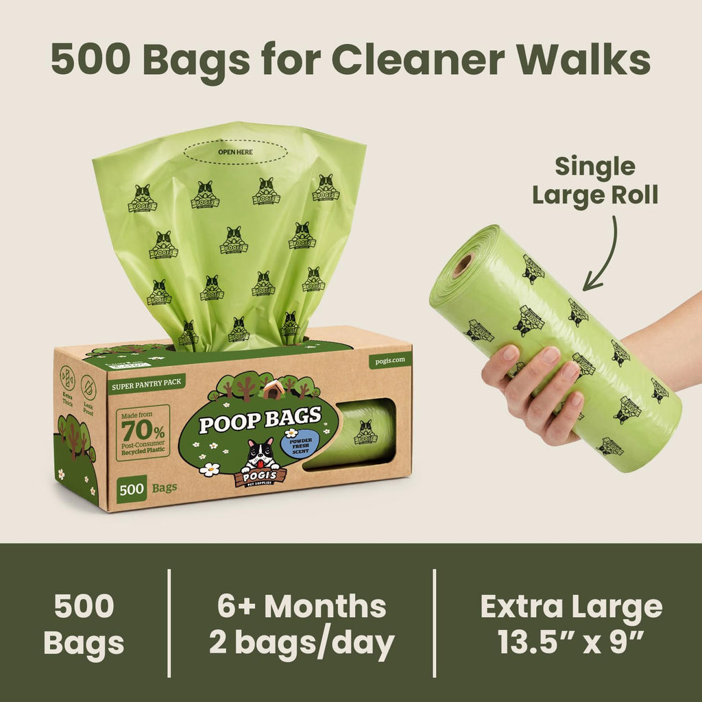 Large Dog Poop Bags, 500 Bags E3908
