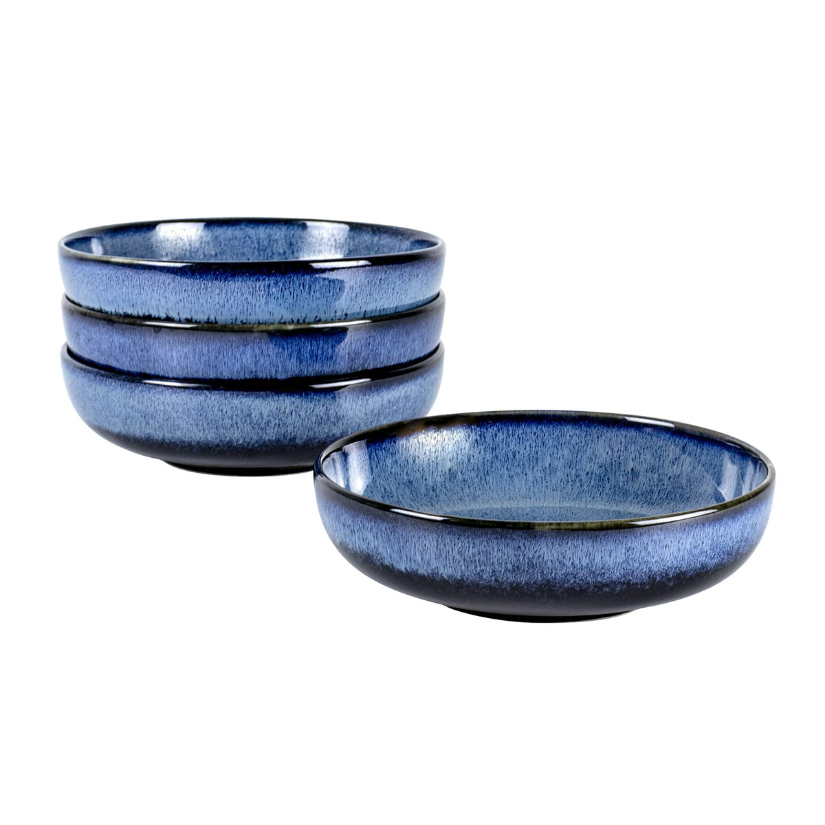 Ceramic Pasta Bowls Set of 4, 26 oz Blue R733