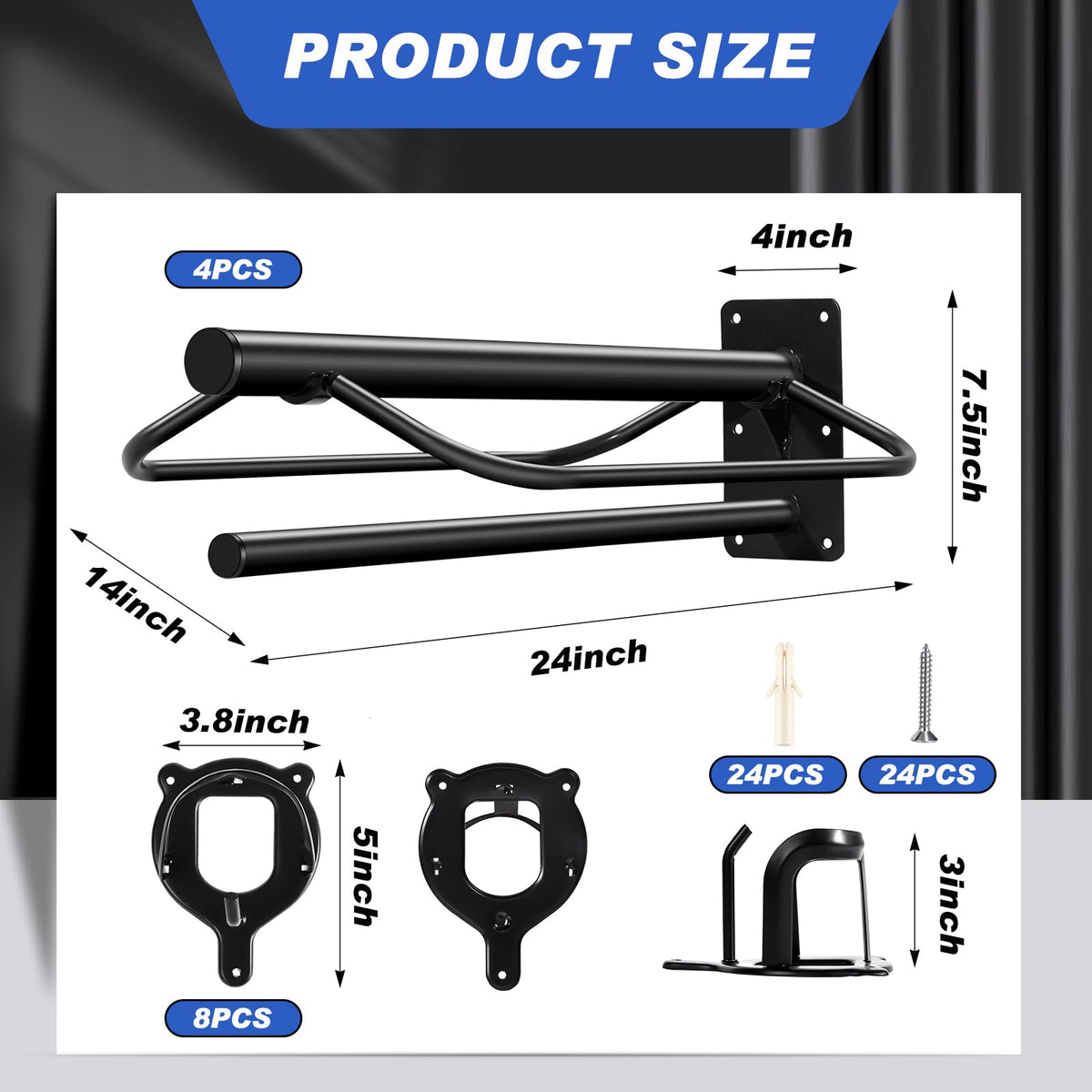 12 Pack Wall Mount Saddle Rack with Bridle Hooks Q466984