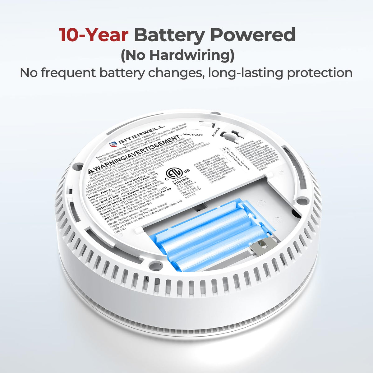 Smoke Detectors 10 Year Sealed Battery Operated 3 Pack L152762