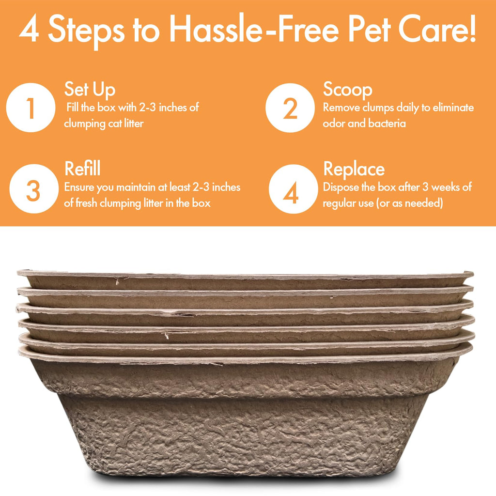 Disposable Litter Boxes Brown Large 6-Pack M3196