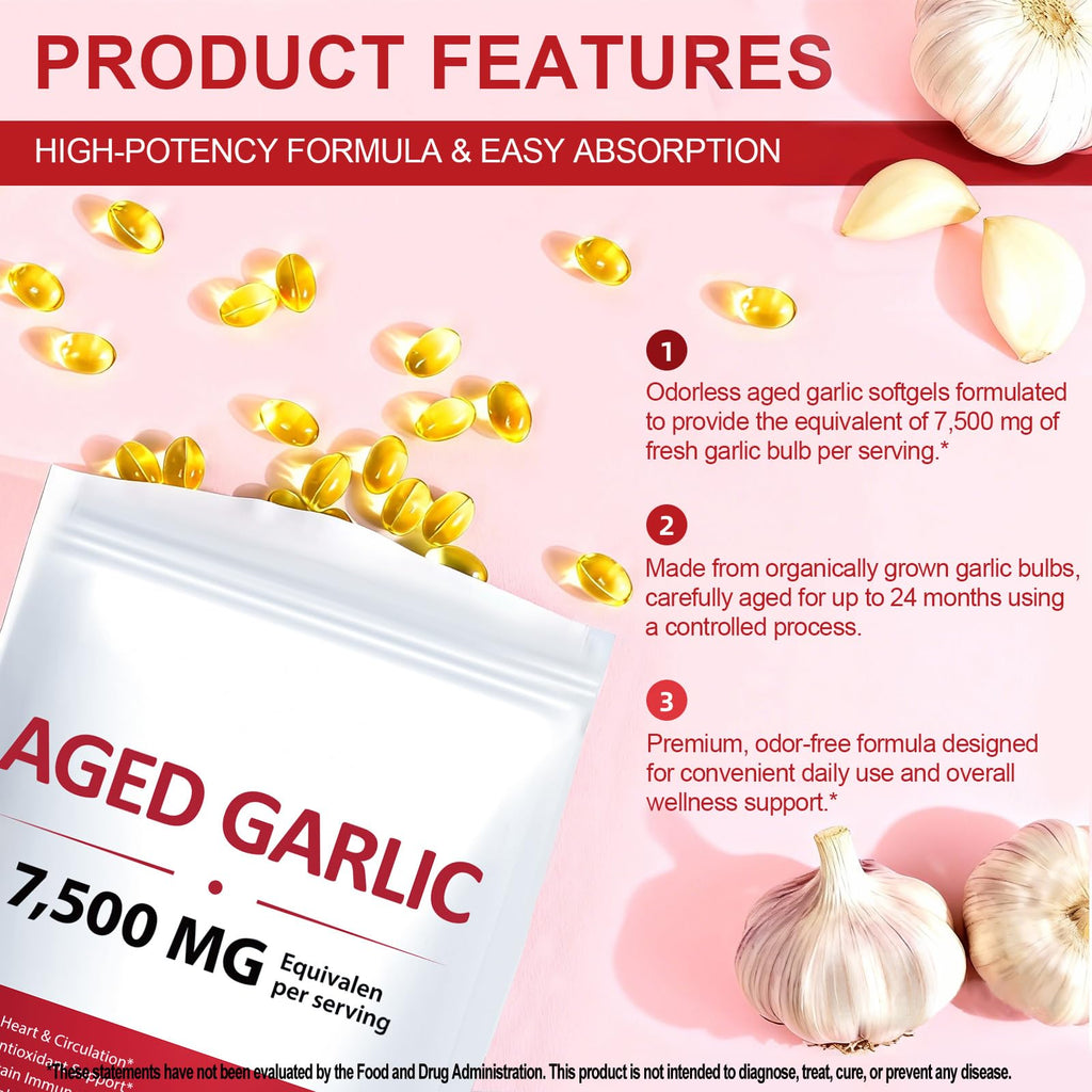 2 Years Aged Garlic Extract Capsules 300 Count Gluten-Free T727311