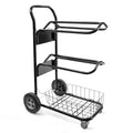 220 Lbs Rolling Saddle Rack Cart with Basket B64761