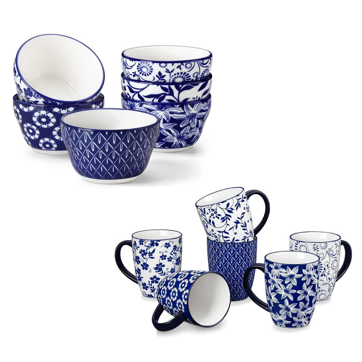 12-Piece Porcelain Bowl & Mug Set X453