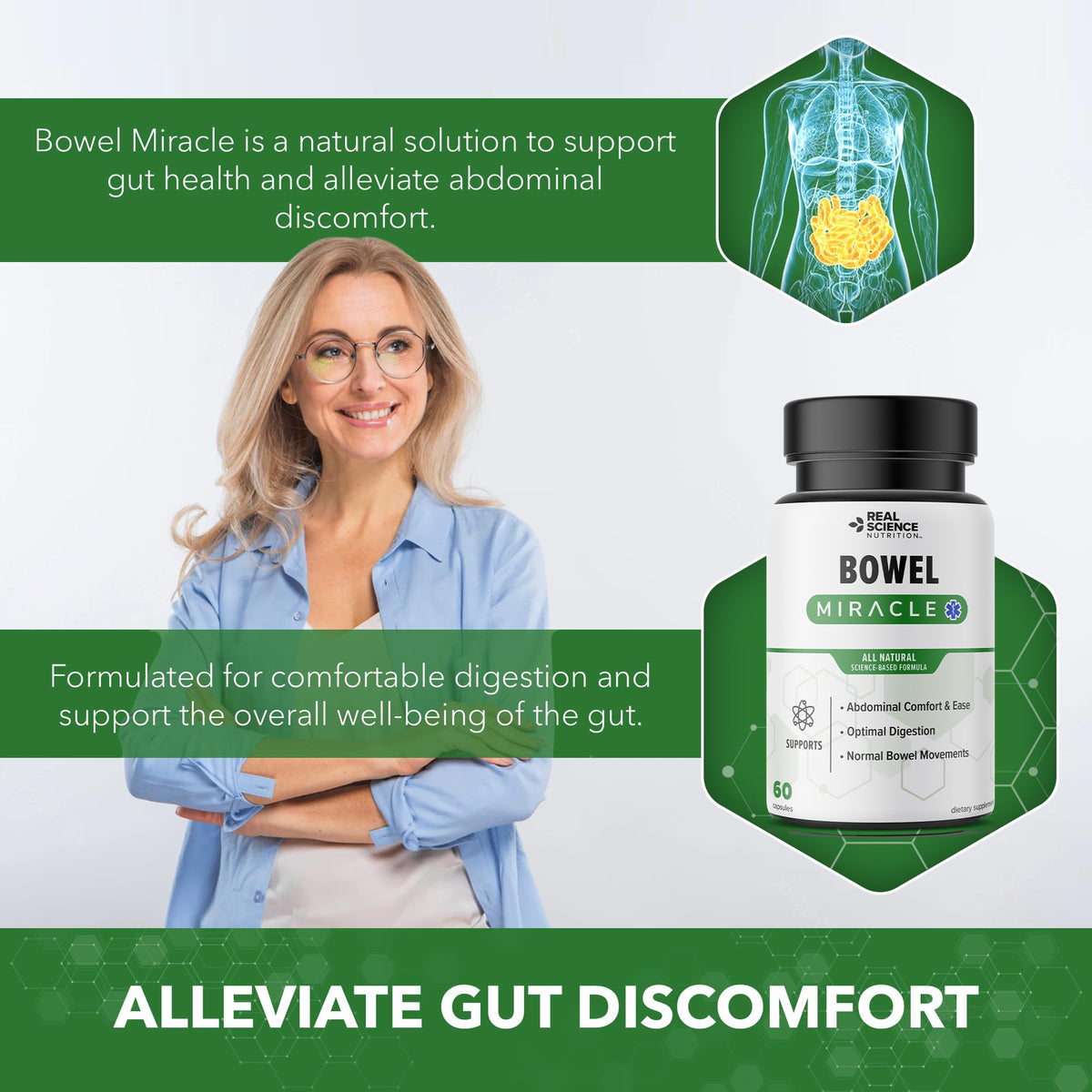 60 Caps Gut Support Supplement with Vinitrox GABA B60788