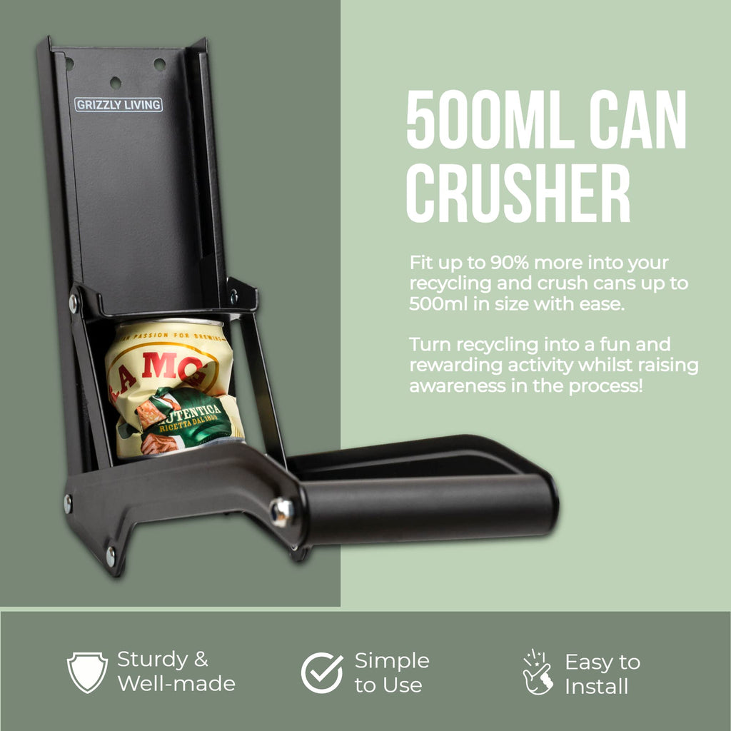 Heavy Duty Wall Mounted Can Crusher for 12-16oz Cans B728518