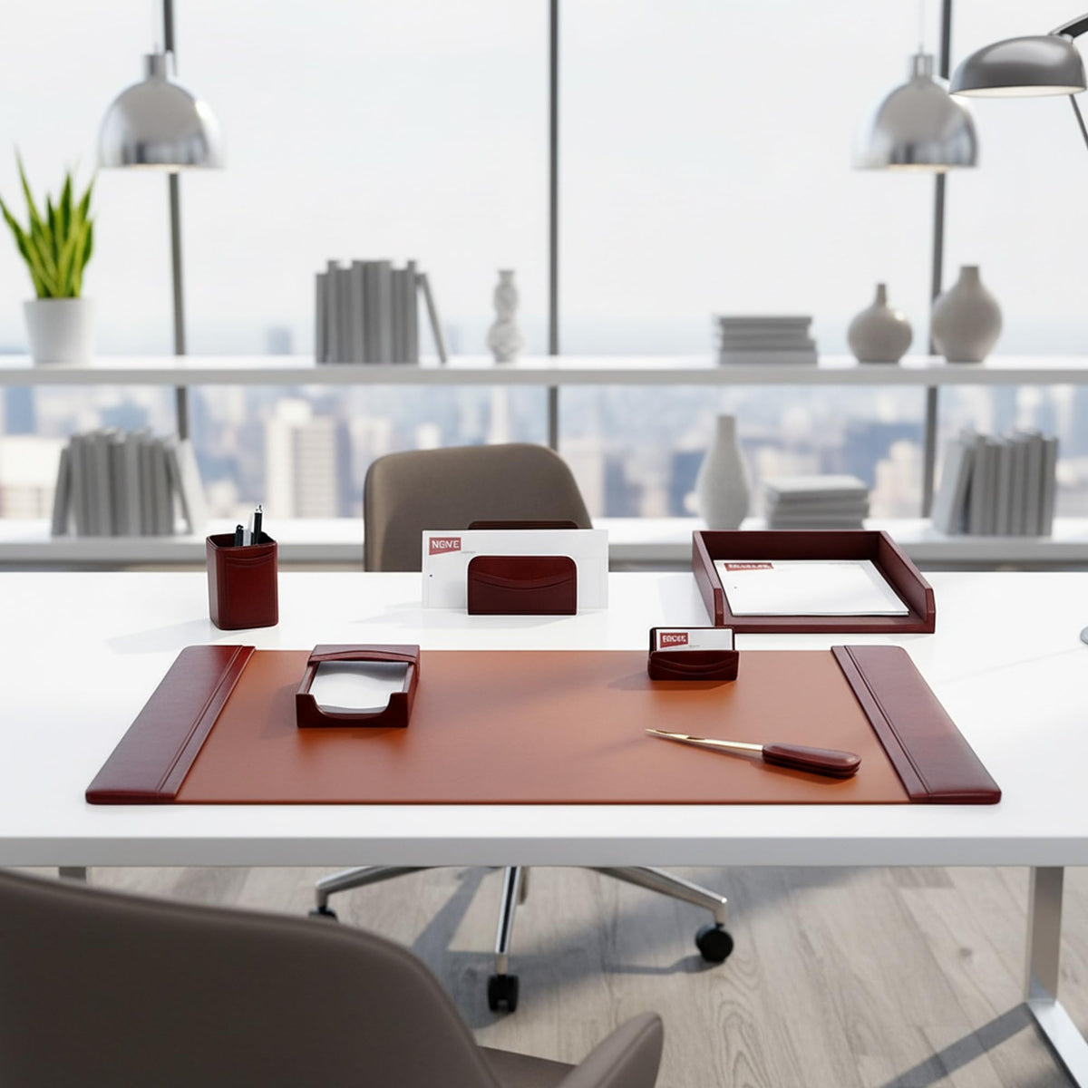 Leather 7-Piece Desk Set J827078