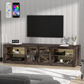 Rustic Brown Grey TV Stand with Sliding Barn Door S337098