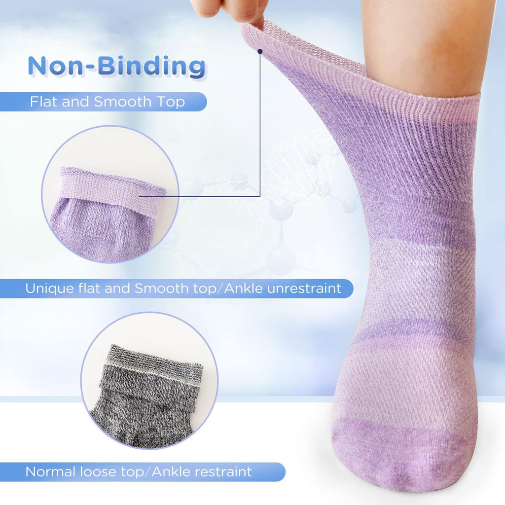 Bamboo Viscose Non Binding Ankle Socks 6 Pairs J5816