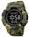 Men's Digital Military Sports Watch Large Face 50M Rubber LED U811
