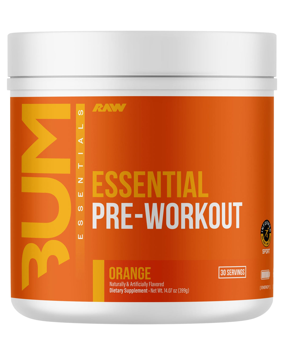 Orange Pre-Workout Powder with Caffeine, L-Citrulline, L-Tyrosine, & Beta Alanine Blend H898759