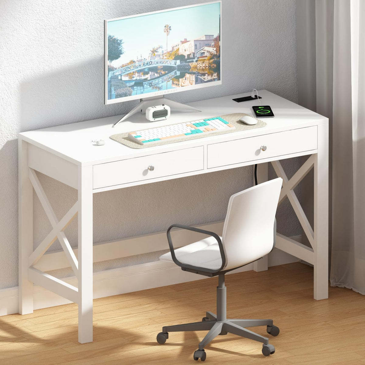 39.4 Inches Computer Desk with 2 Drawers G30538