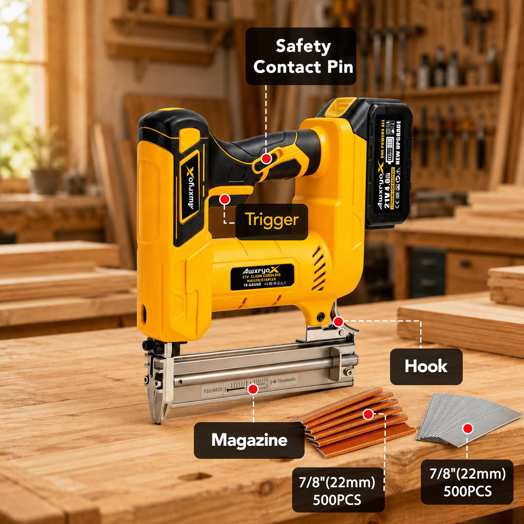 Cordless Brad Nailer 2-in-1 18 Gauge Electric Nail Gun Kit N147615