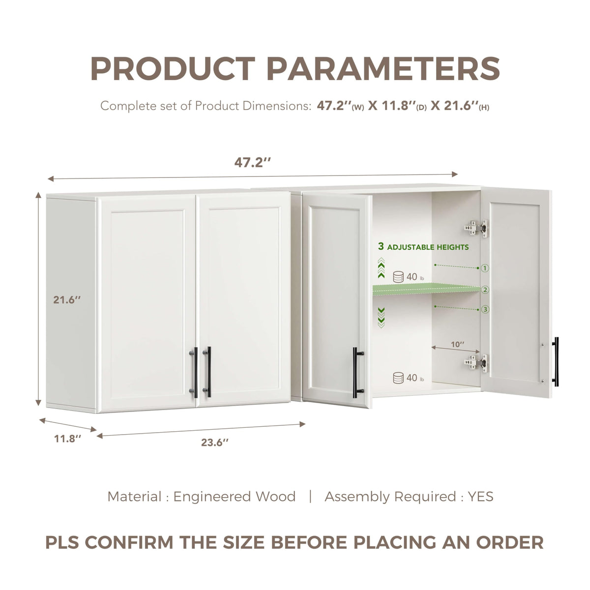 48" Wall Cabinets with Adjustable Shelf E35429
