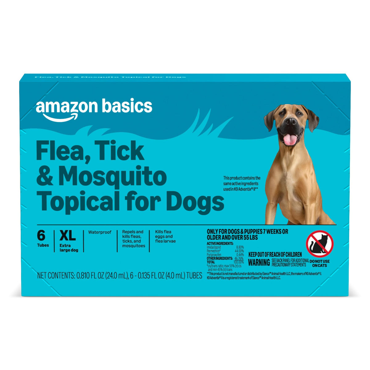 Flea, Tick & Mosquito Topical Treatment for X-Large Dogs, 6 Count I502