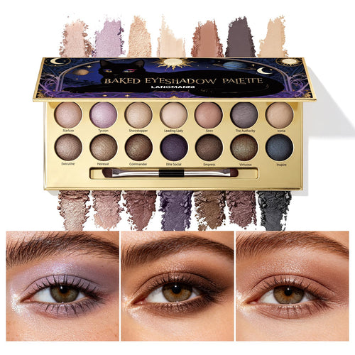 14 Color Cool Toned Baked Eyeshadow Palette X356102