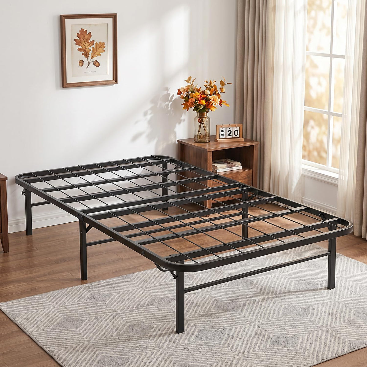 Twin Metal Bed Frame with 6 Legs J933
