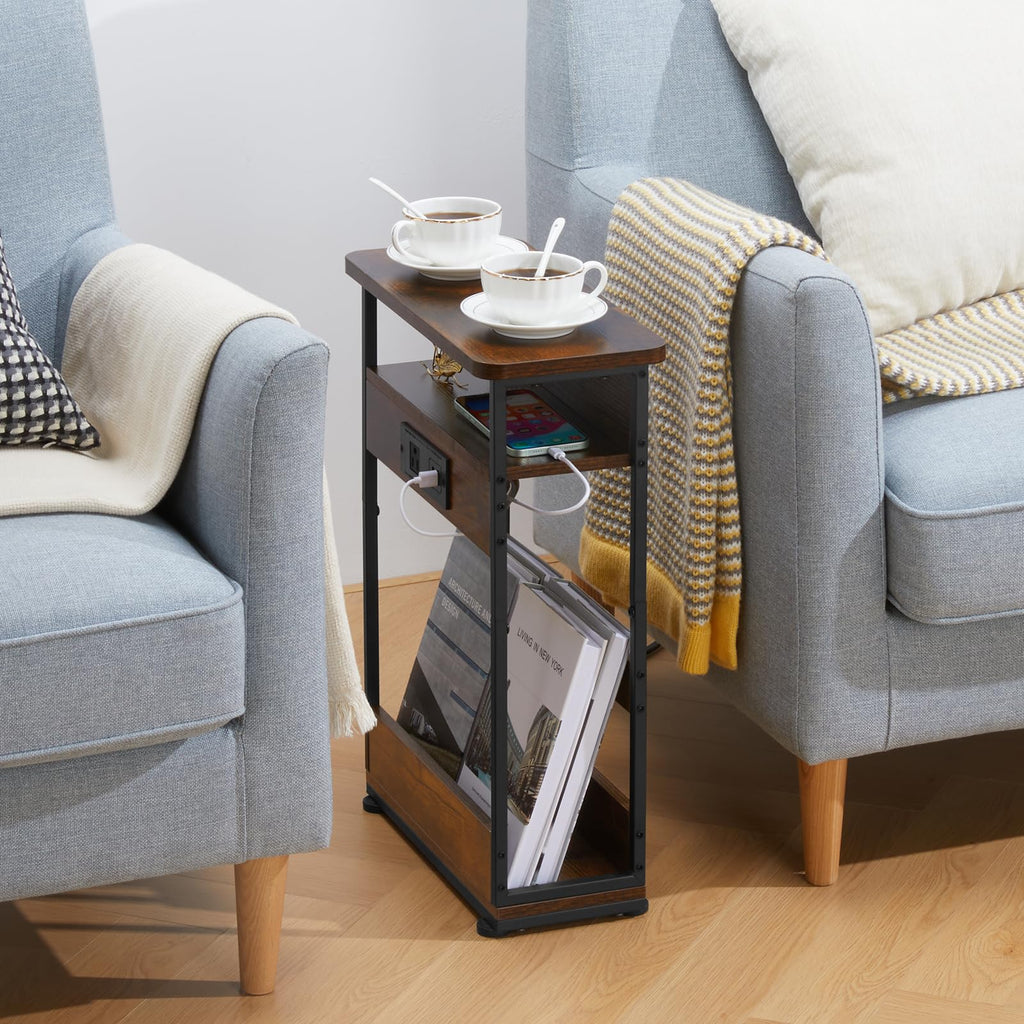 Narrow Side Table with Charging Station Q3729