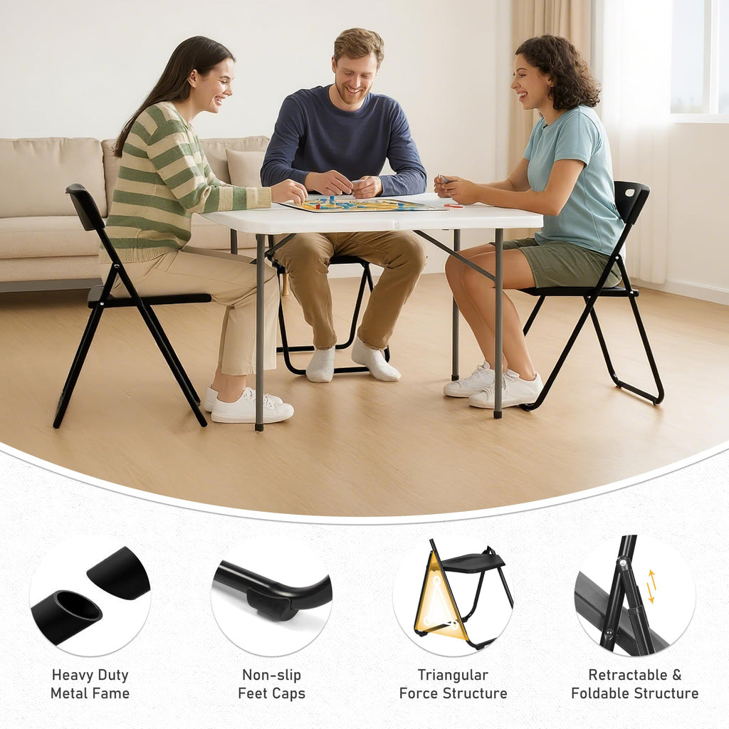 10 Pack Black Plastic Folding Chairs Z999219