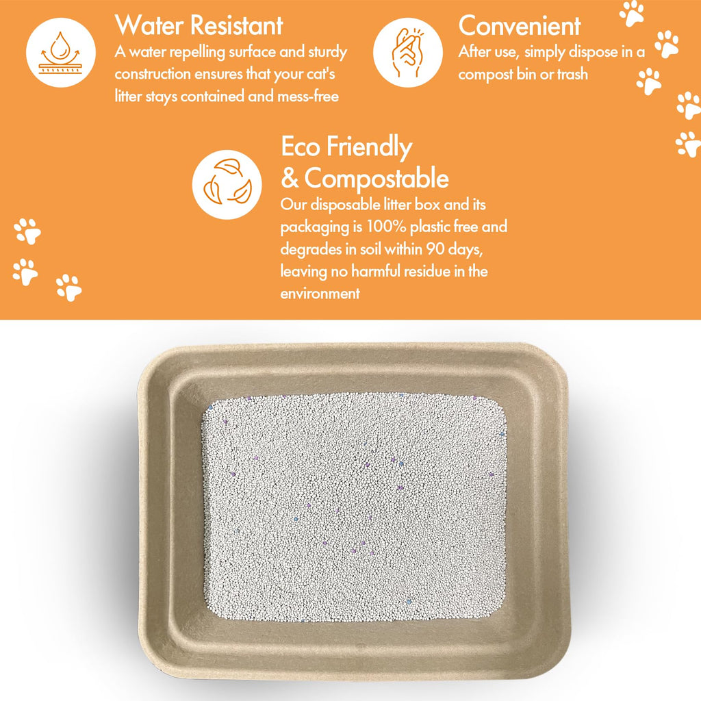 Disposable Litter Boxes Brown Large 6-Pack M3196