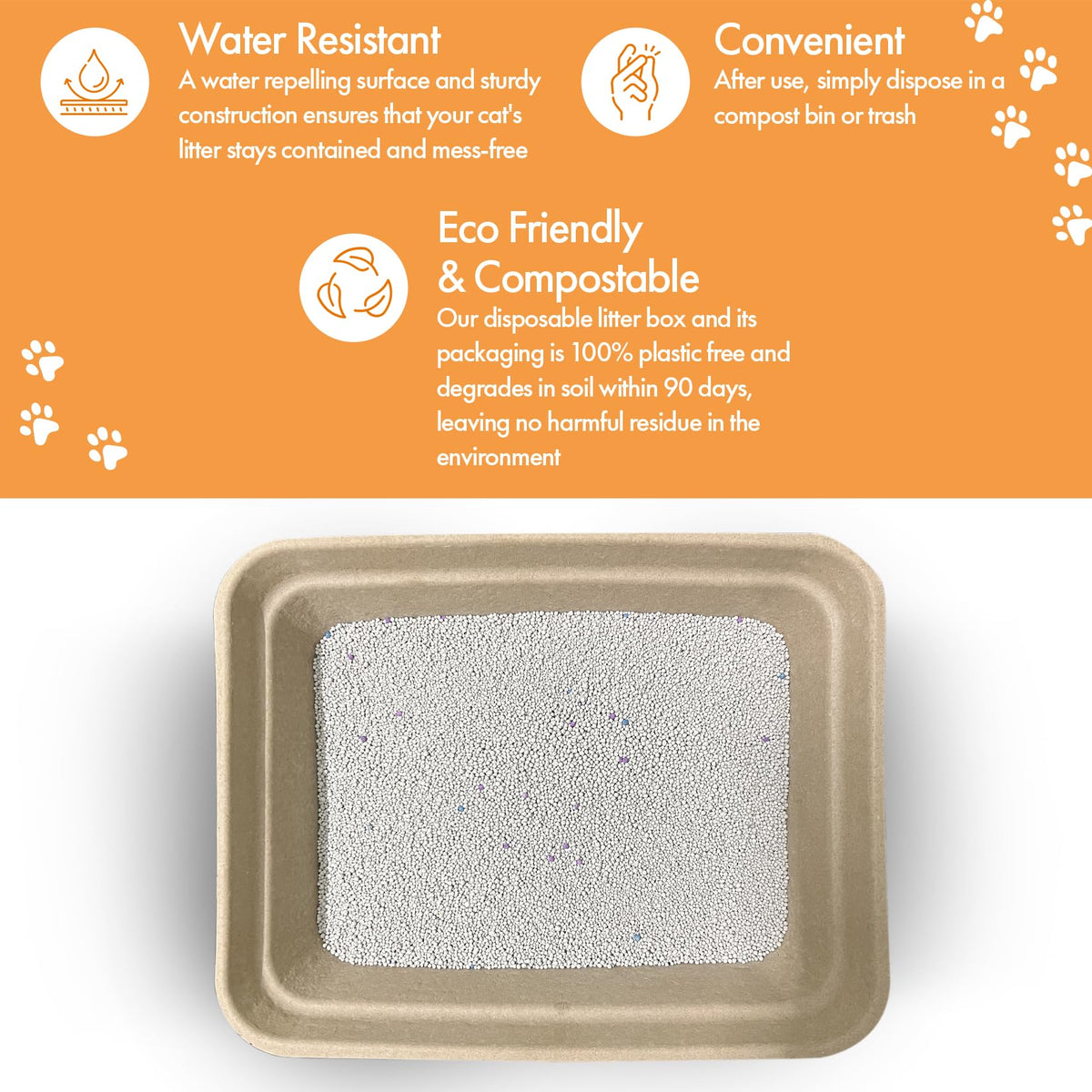 Disposable Litter Boxes Brown Large 6-Pack M3196