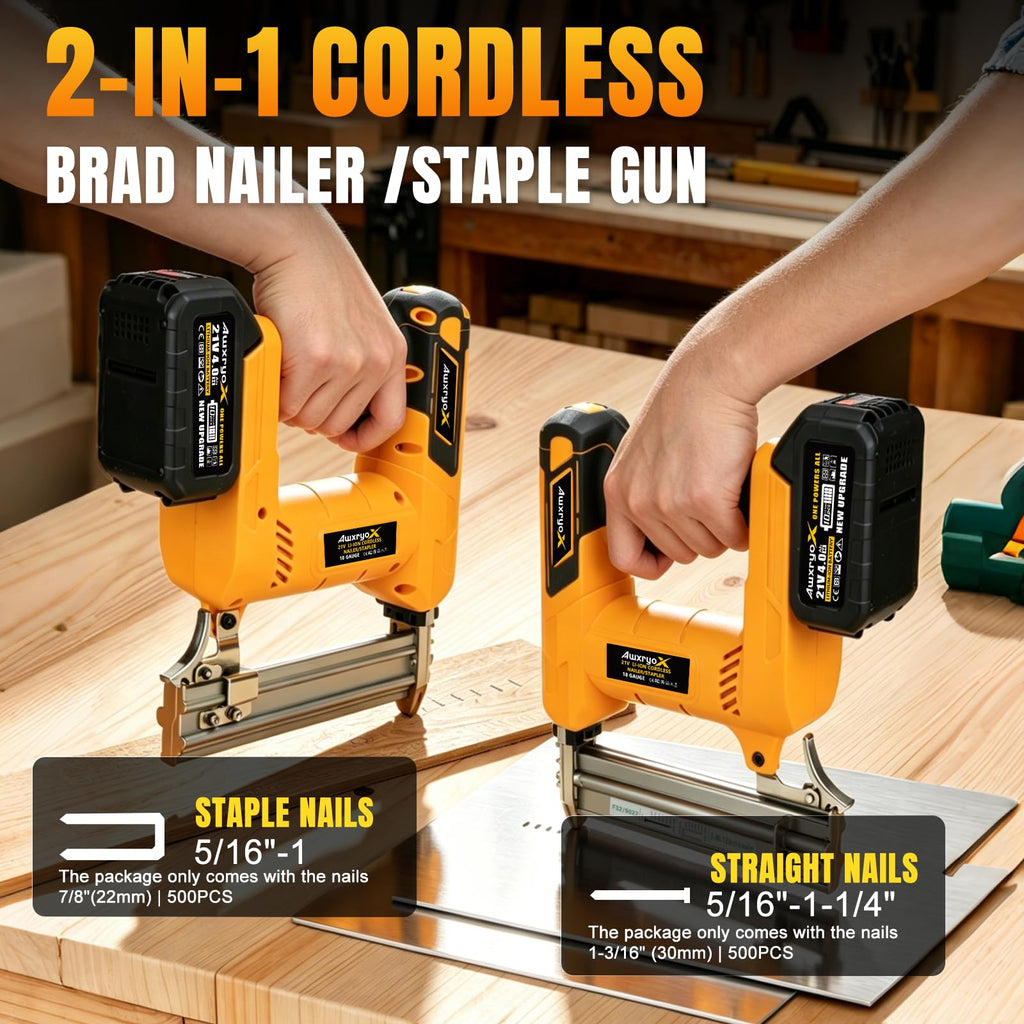 Cordless Brad Nailer 2-in-1 18 Gauge Electric Nail Gun Kit N147615
