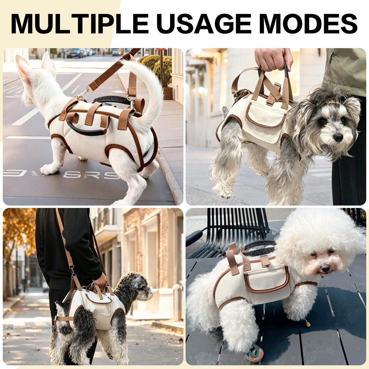 Hands Free Dog Backpack Carrier for Small Dogs, Breathable Pet Carrier with Adjustable Straps A7300