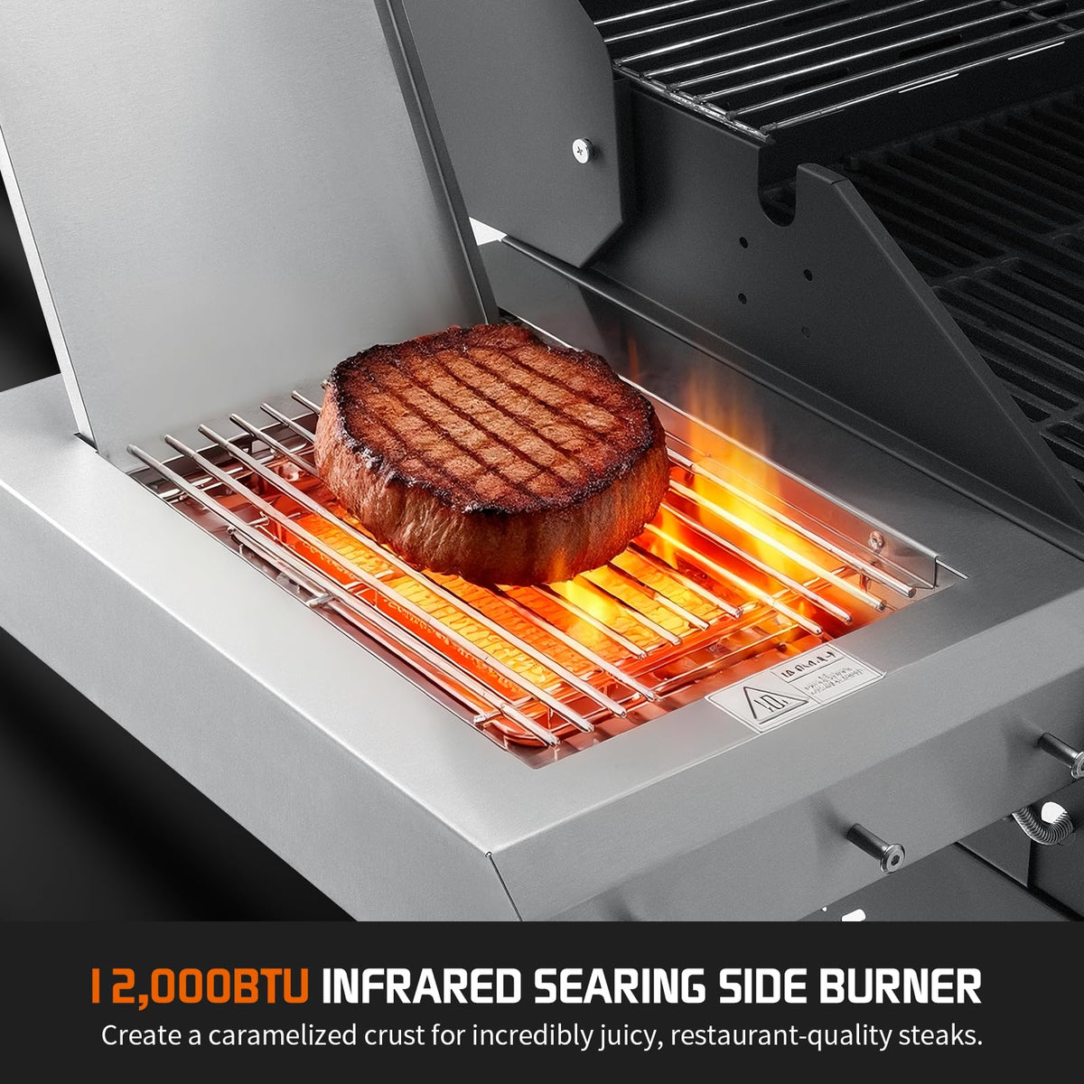 Propane Gas Grill 5+1 Stainless Steel with Side Burner D9510