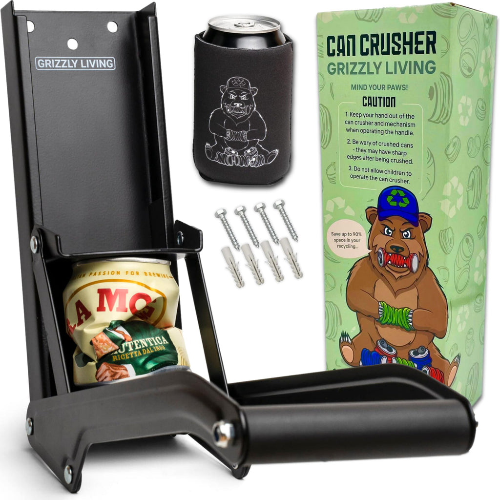 Heavy Duty Wall Mounted Can Crusher for 12-16oz Cans B728518