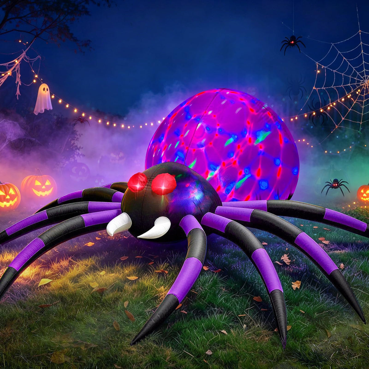 6 FT Inflatable Spider Outdoor Decoration with LED Lights E130