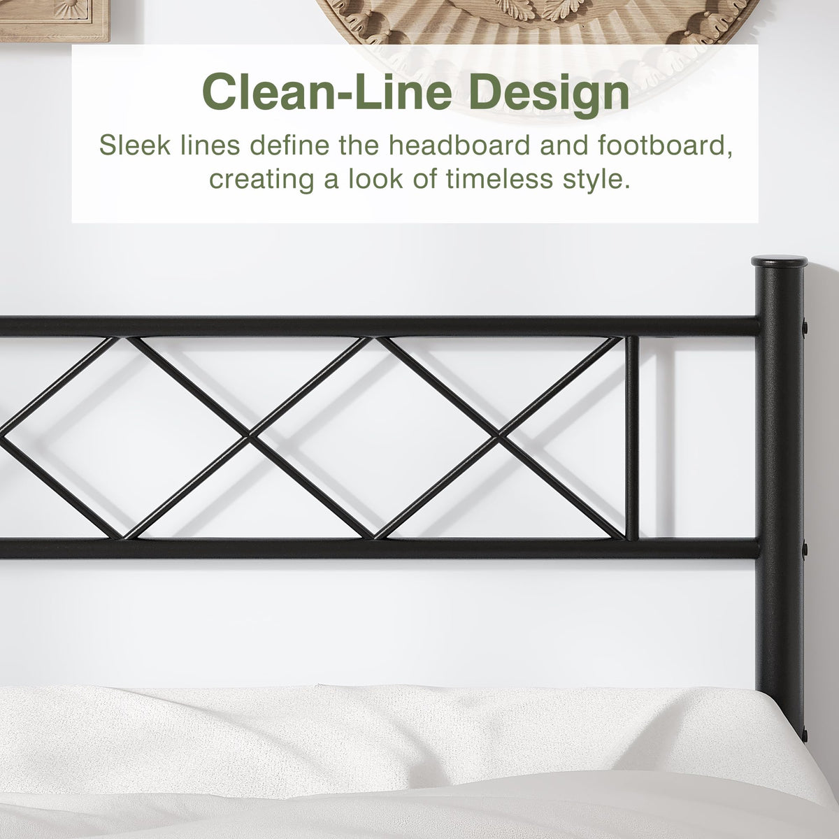 Twin Size Metal Bed Frame with Headboard A95602