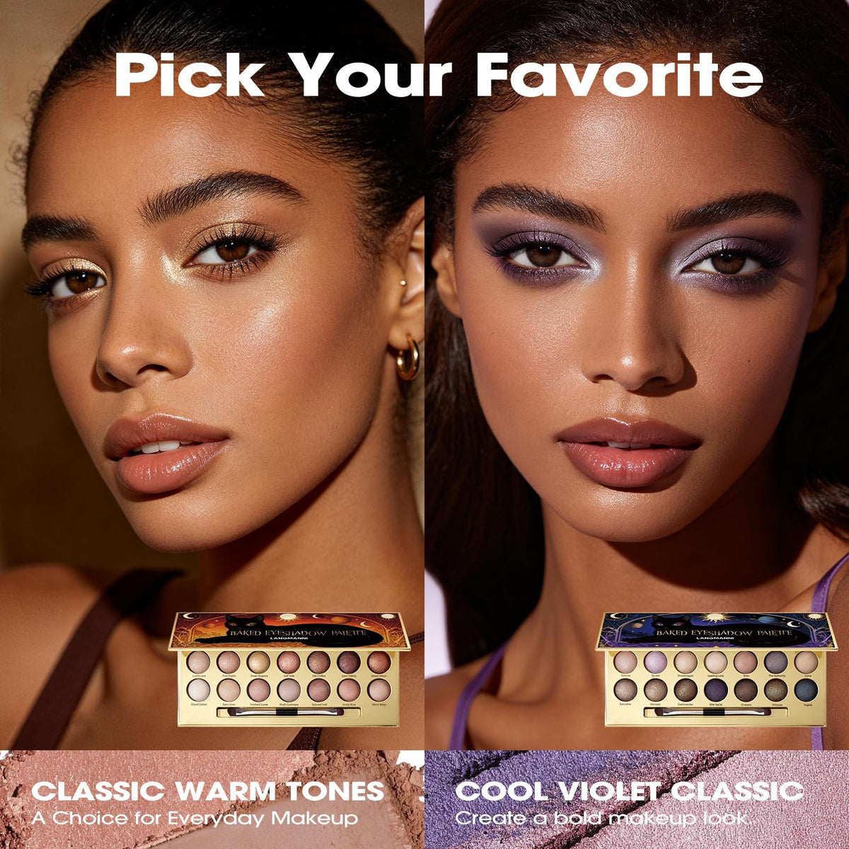 14 Color Cool Toned Baked Eyeshadow Palette X356102