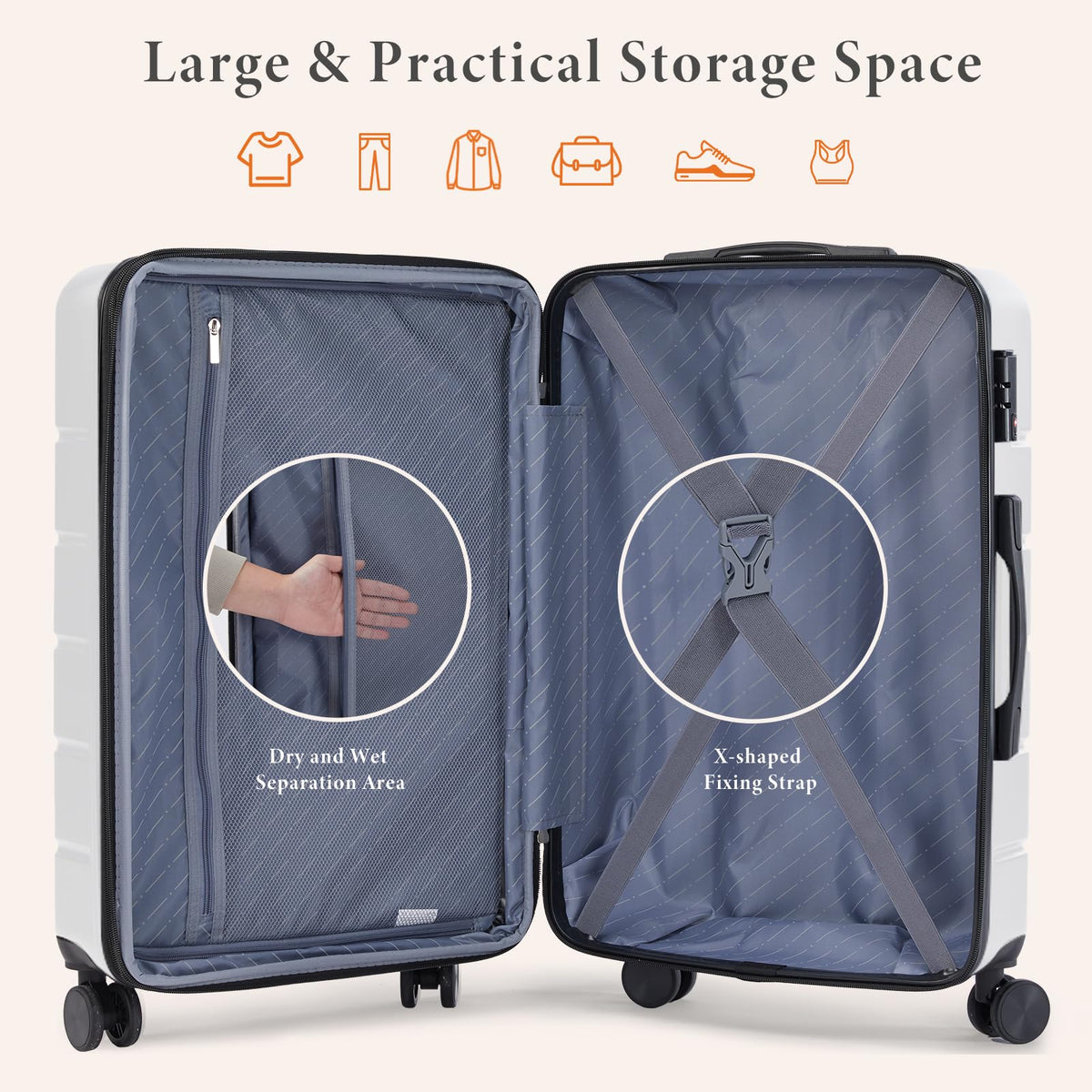 20 Inch Carry On Luggage with Spinner Wheels C191948