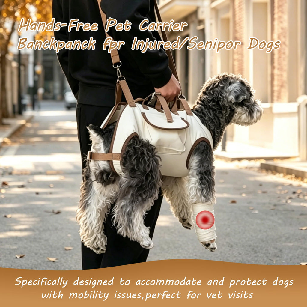 Hands Free Dog Backpack Carrier for Small Dogs, Breathable Pet Carrier with Adjustable Straps A7300