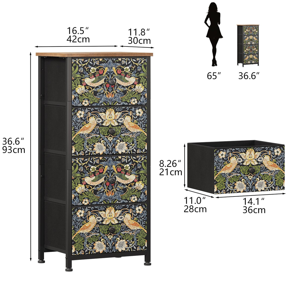 Brown 4 Drawer Dresser Z182